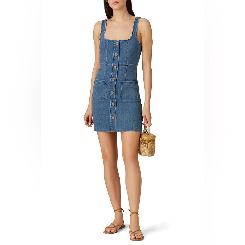 Show Me Your MuMu Denim Button-Front Mini Dress